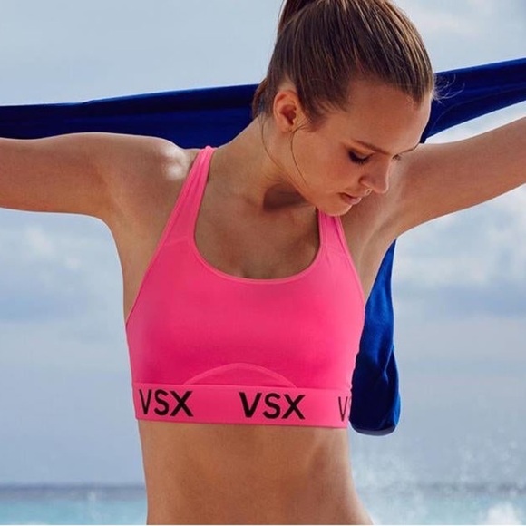 Victoria’s Secret ‘The Player’ Racerback Sports Bra in Neon Pink Size Medium - Picture 1 of 4